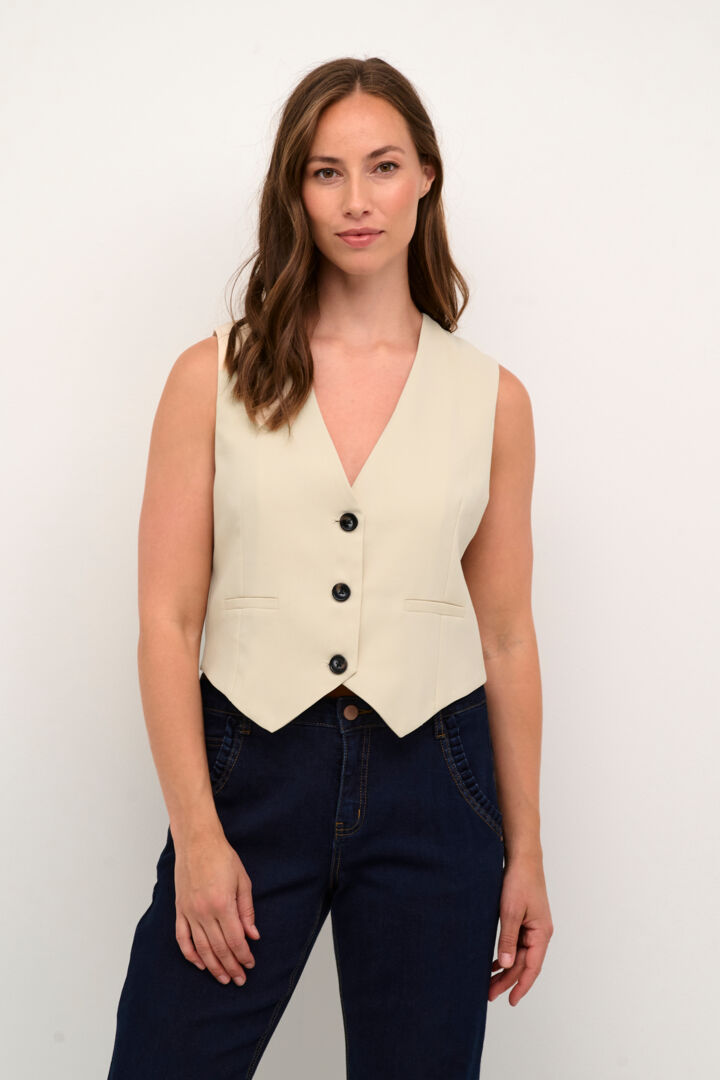 Cream Cocamia Waistcoat Summer Sand/Bodenhams - Main Image