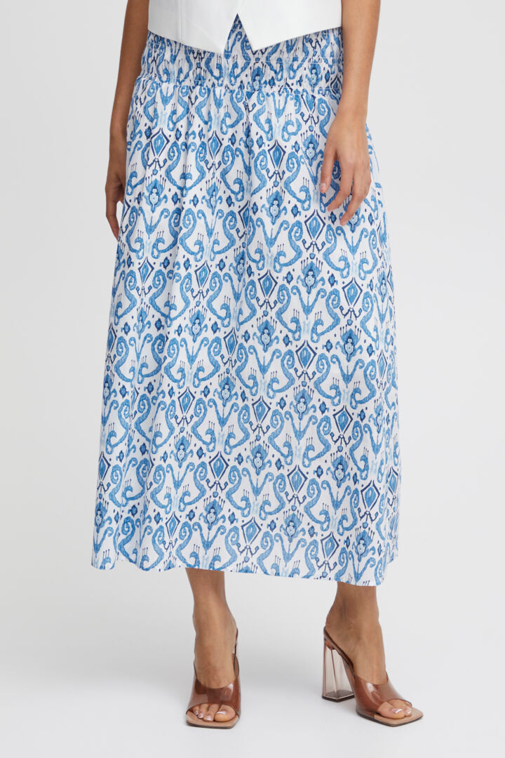 B.Young Elsano Blue Print Skirt