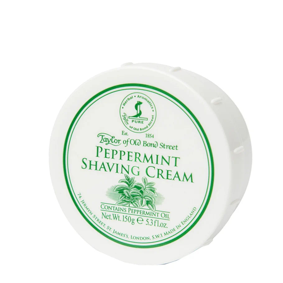 Taylor of Old Bond Street Peppermint shaving cream tub 150g