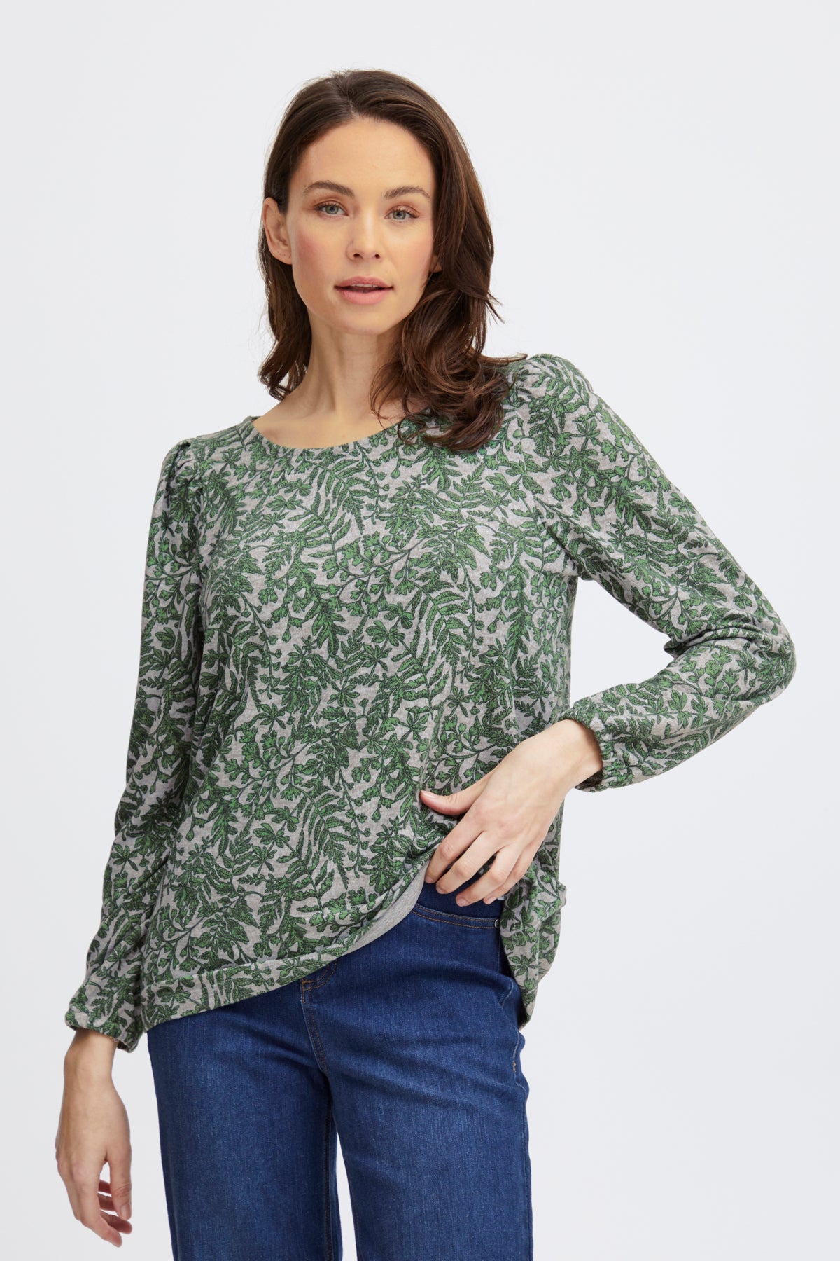 Fransa Soft Green Knitted Top