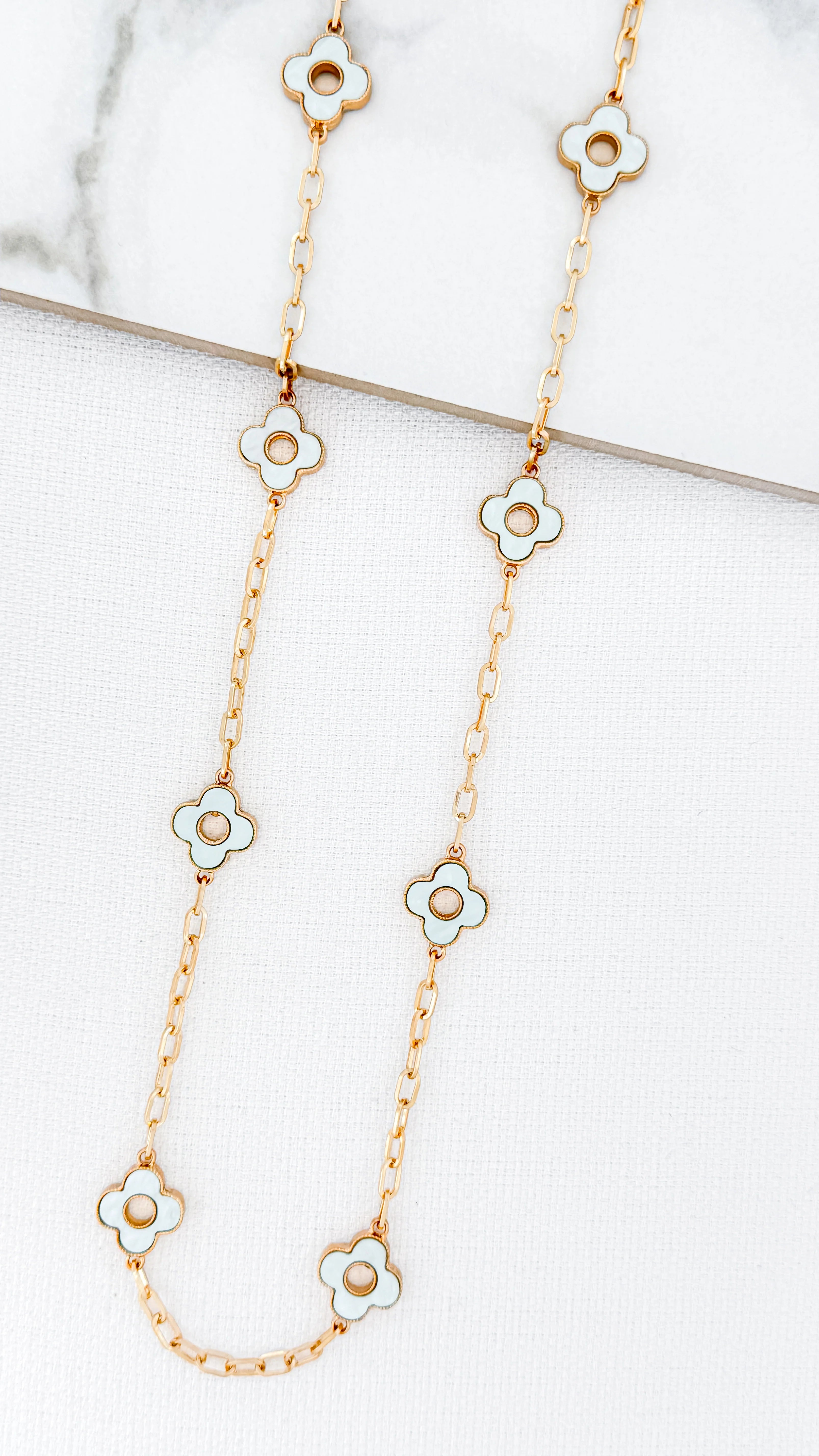 Envy Gold Double Chain Necklace with Silver Crystal main image 0