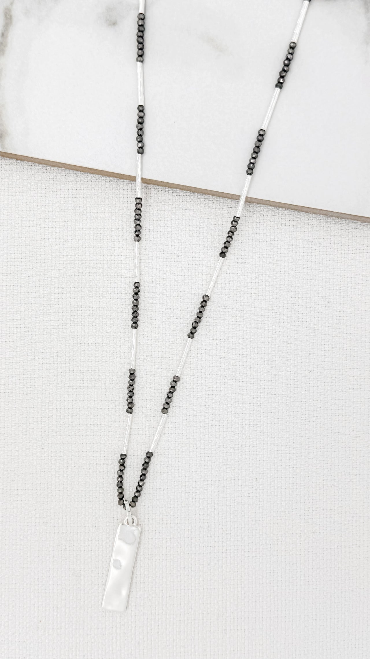Envy Silver Beaded Necklace