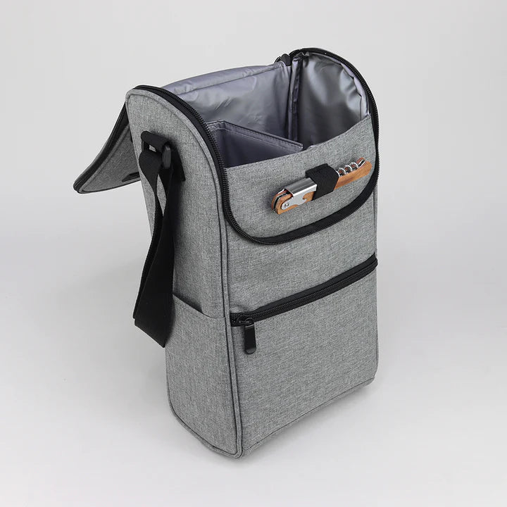 Sophos Grey Wine Bottle Cooler Bag