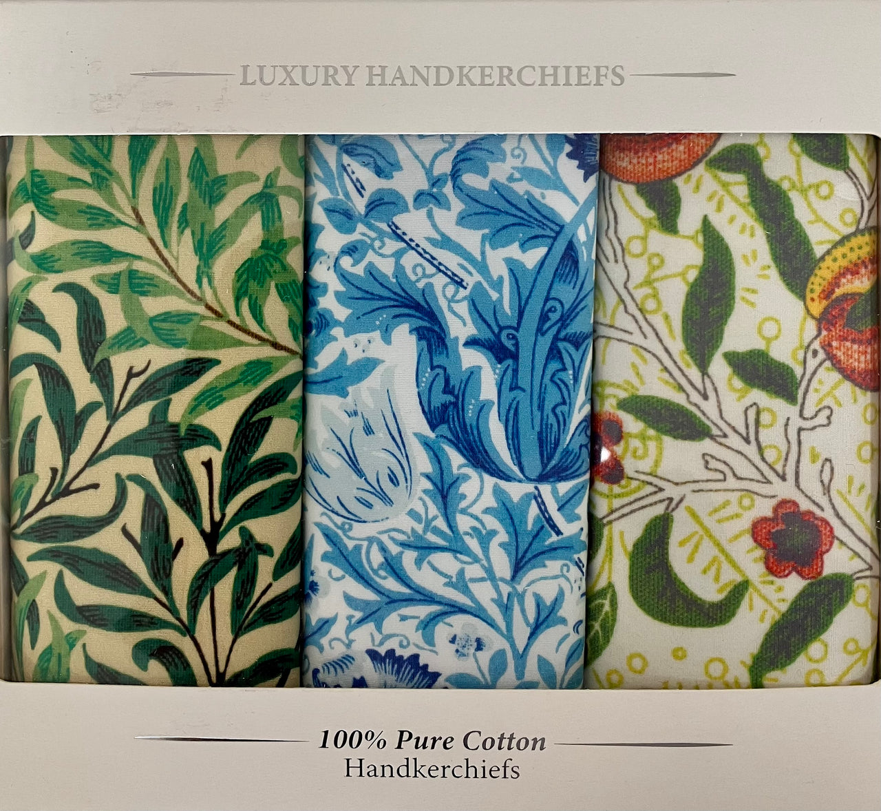 Le Chateau William Morris Mixed Designs Handkerchief - Box Of 3