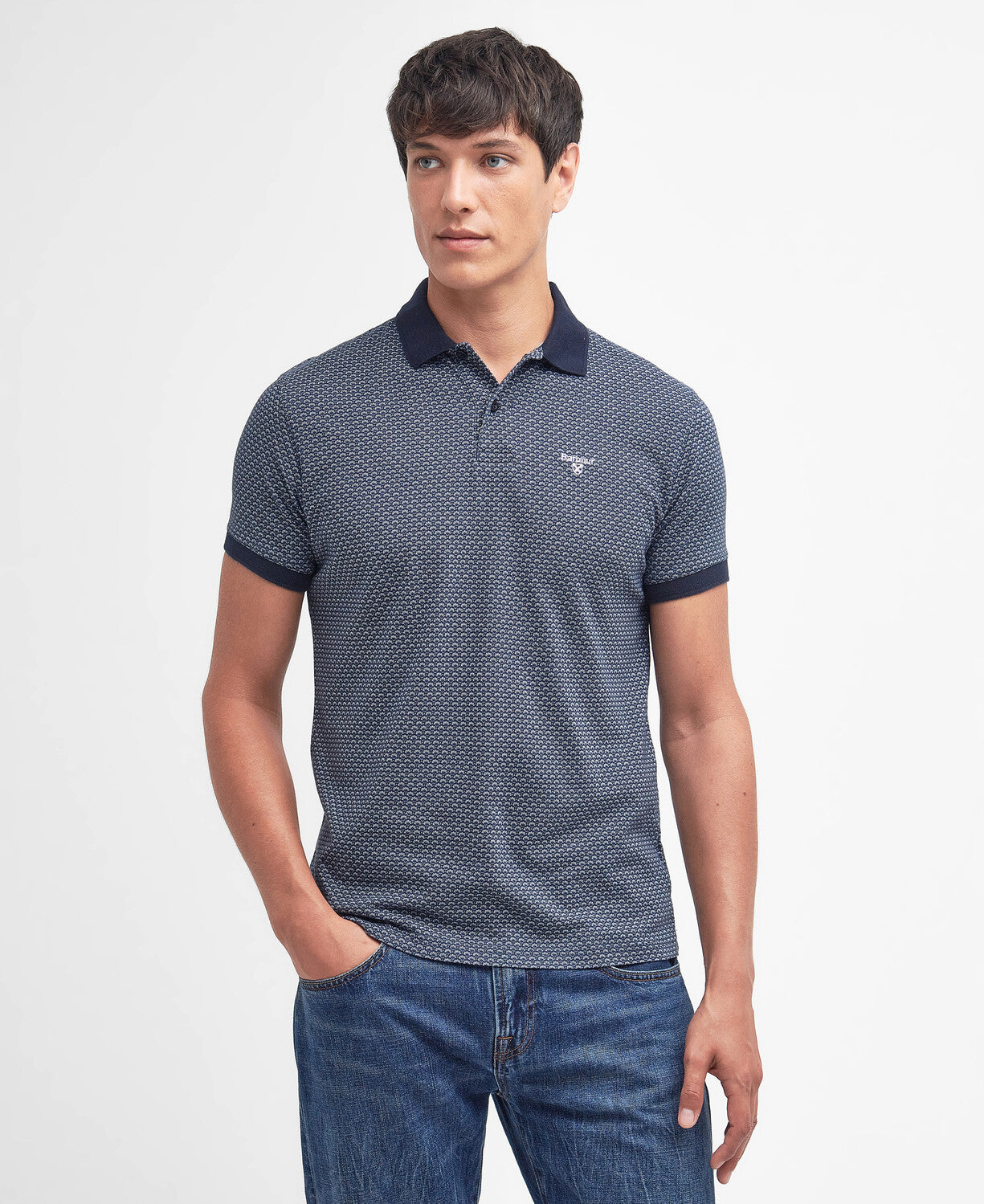 Barbour Shell Navy Polo Top