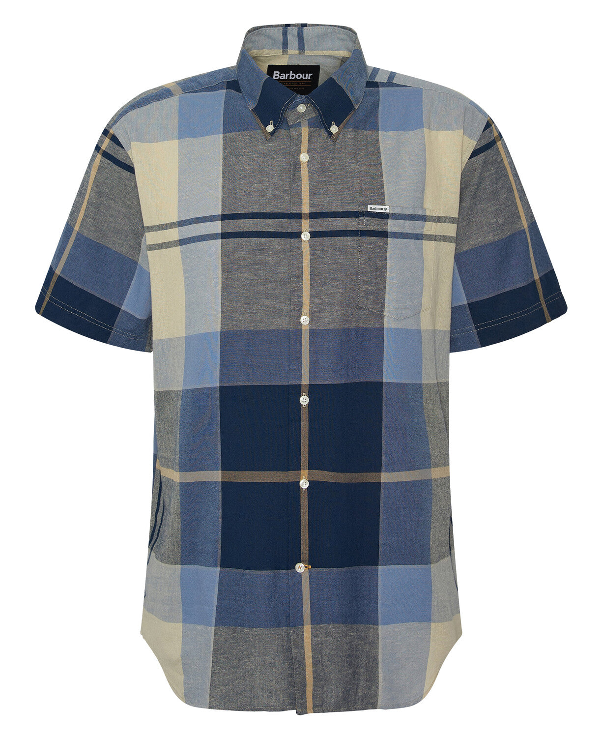 Barbour Douglas Short Sleeve Blue Check Regular Fit Shirt