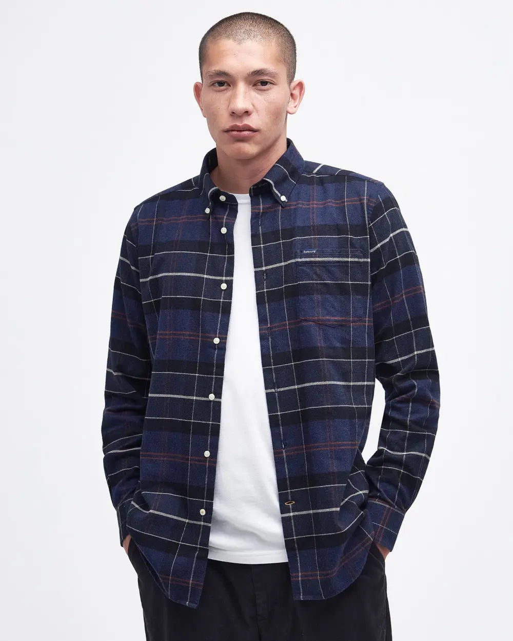 Barbour Lutsleigh Tartan Cord Shirt - Navy Marl