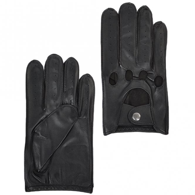 Ashwood Leather Driving Gloves -Black/Bodenhams