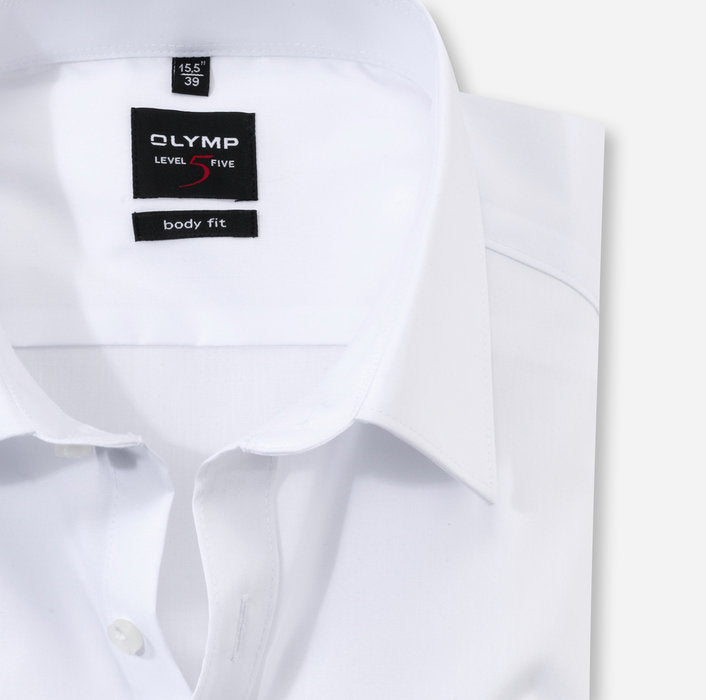Olymp Level Five Body Fit Shirt - White