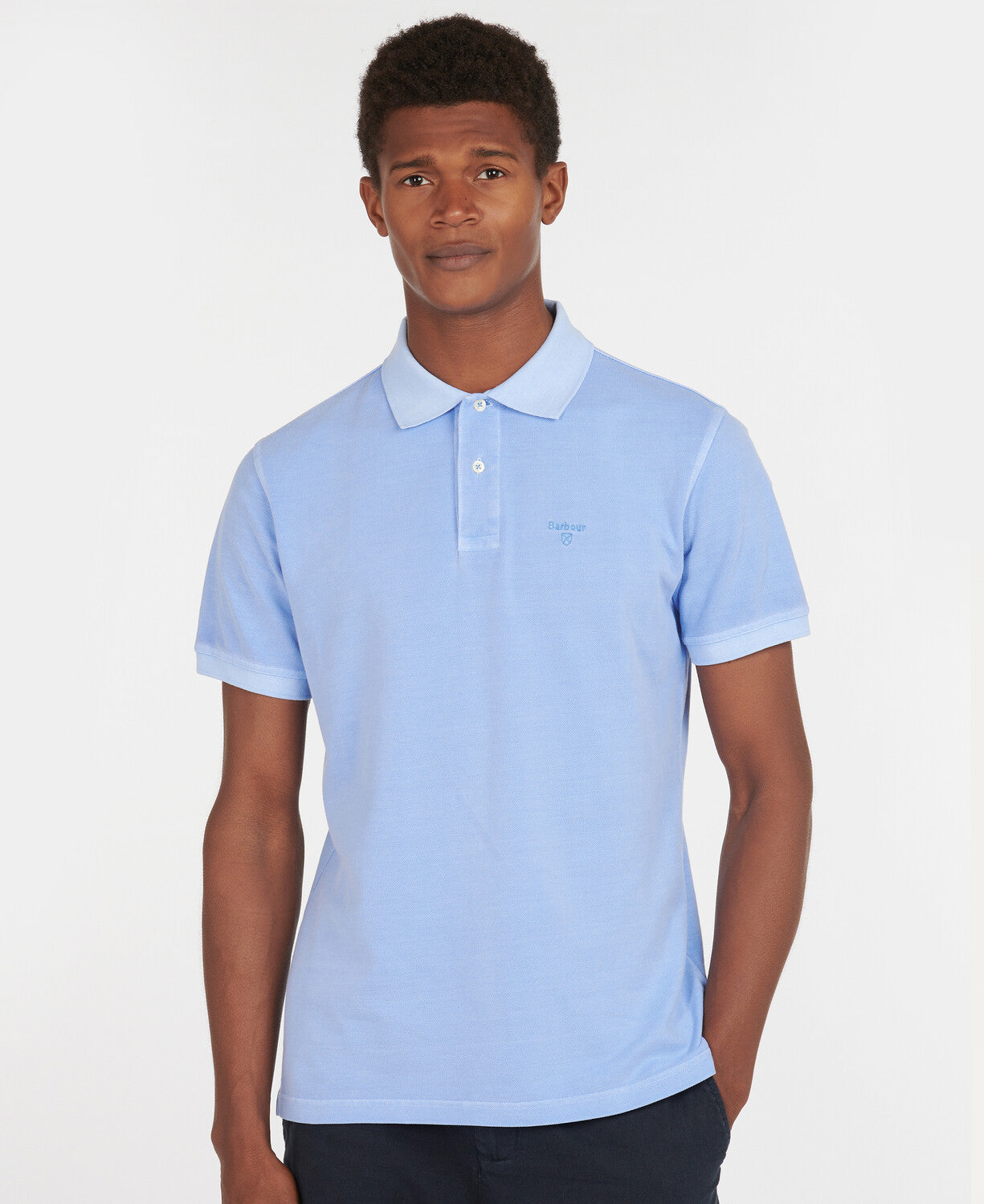 Barbour Washed Sports Polo Top - Blue