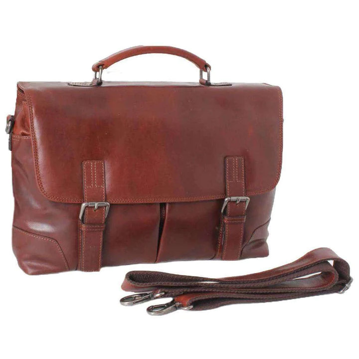 Ashwood Elliott Cow Rhode Briefcase Tan Bodenhams