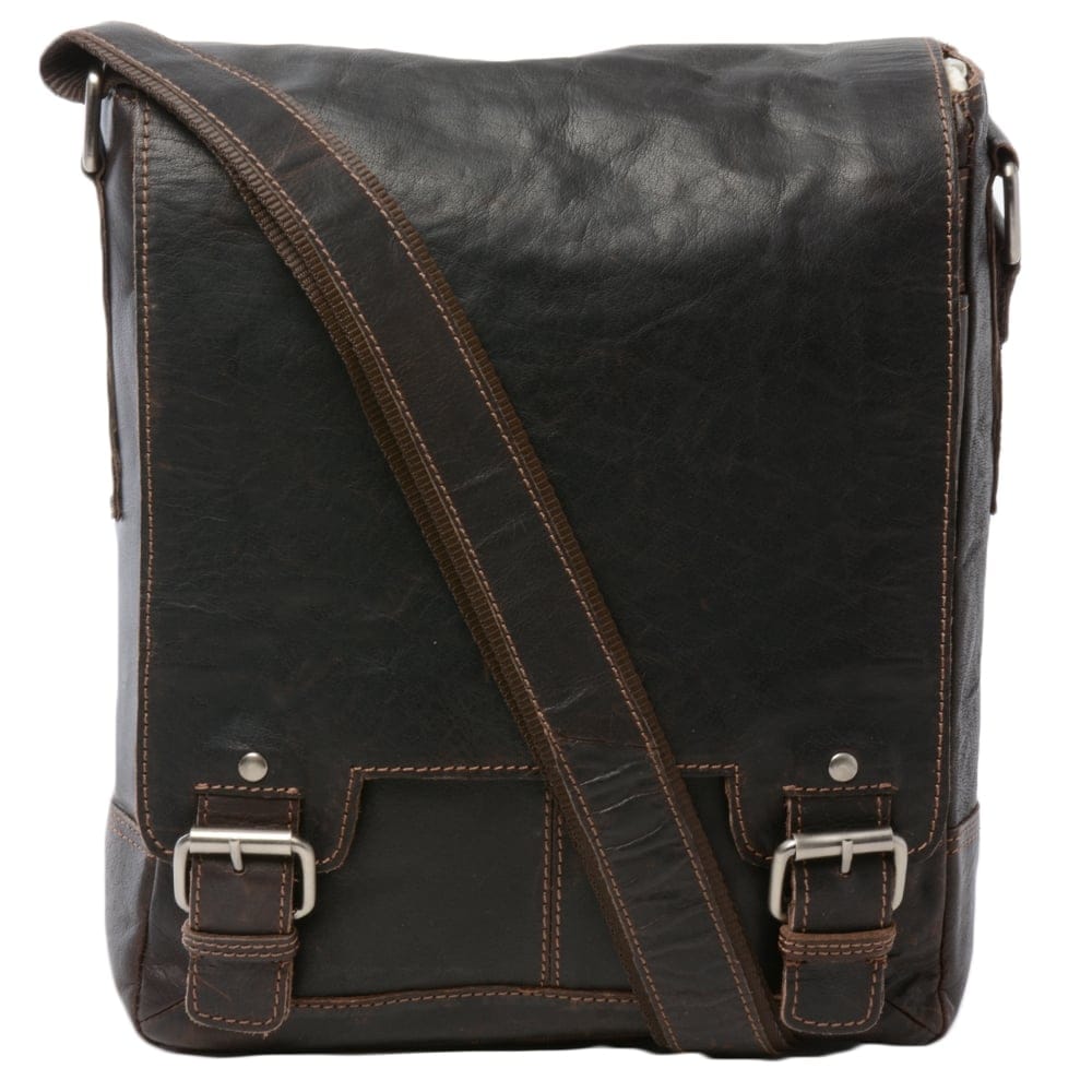 Ashwood Leather iPad Messenger Bag - Crumble Brown