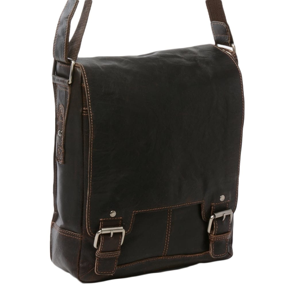 Ashwood Leather iPad Messenger Bag - Crumble Brown