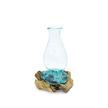 Makasi Driftwood with Molten Glass Vase