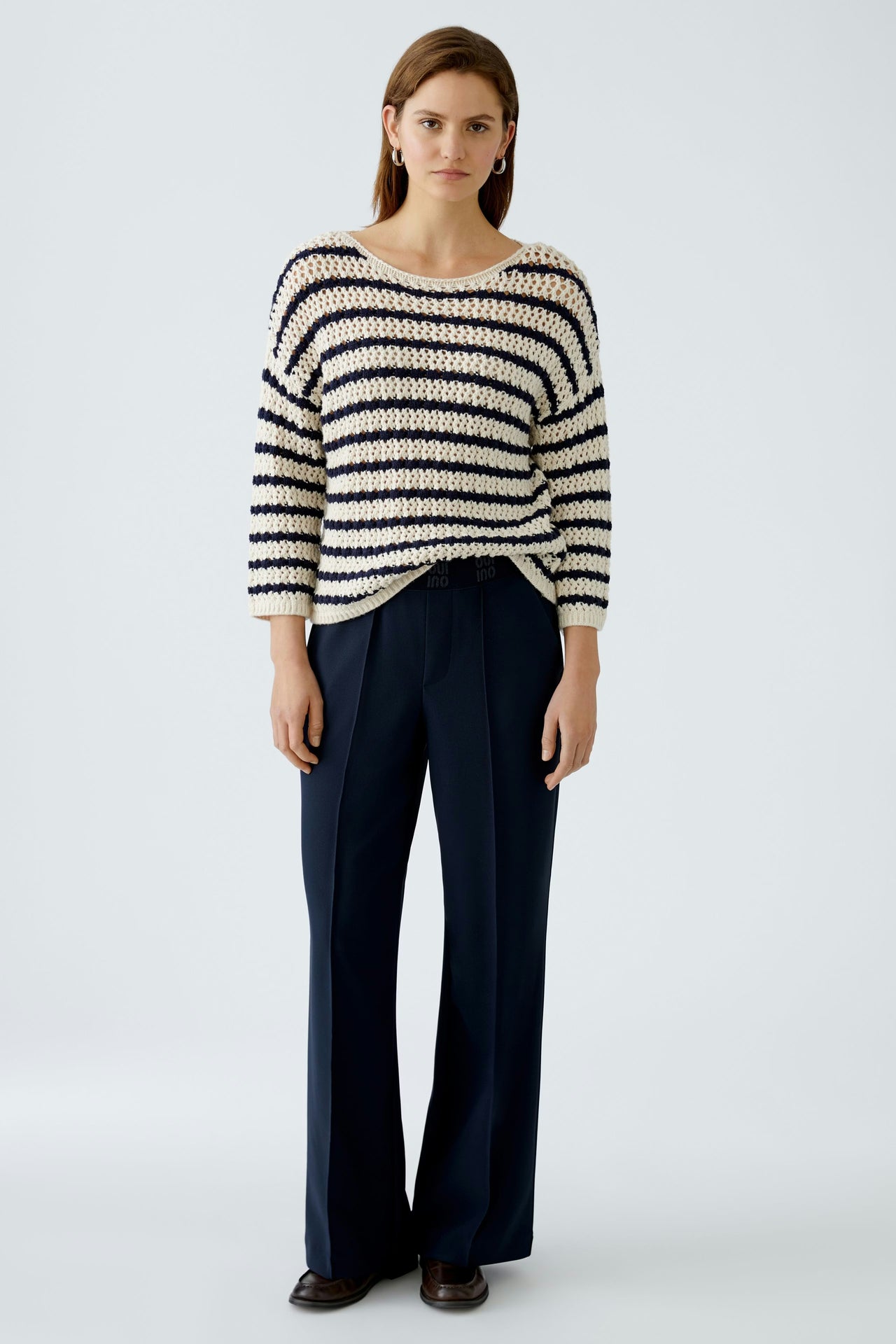 Oui Trousers - Dark Blue