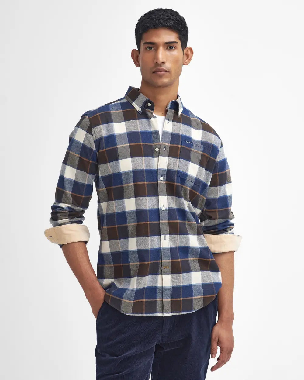 Barbour Valley Tailored Checked Shirt - Ecru