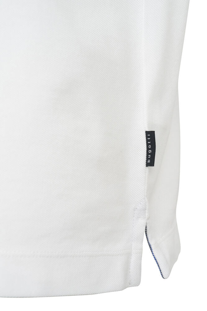 Bugatti Half Sleeve White Colarless Polo Shirt