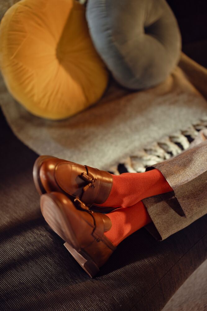 1 Pair Sockshop Diamonds and Rust Bamboo Socks