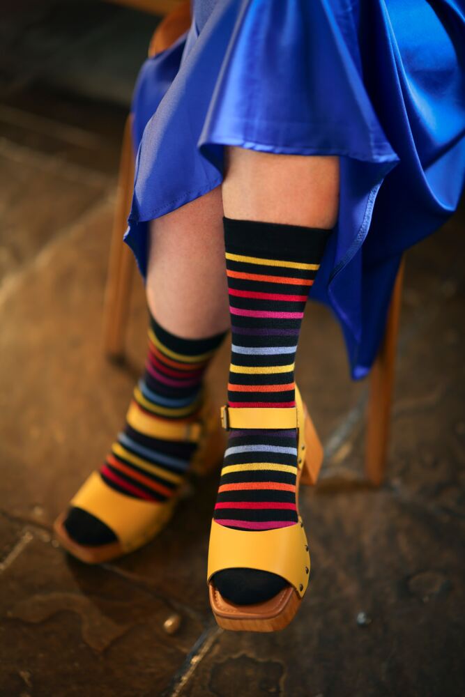 1 Pair Sockshop Rainbows Striped Bamboo Socks