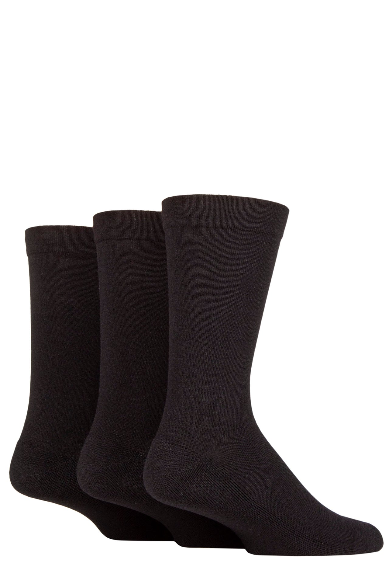 Men's 3 Pair Sockshop Gentle Bamboo Socks - Black