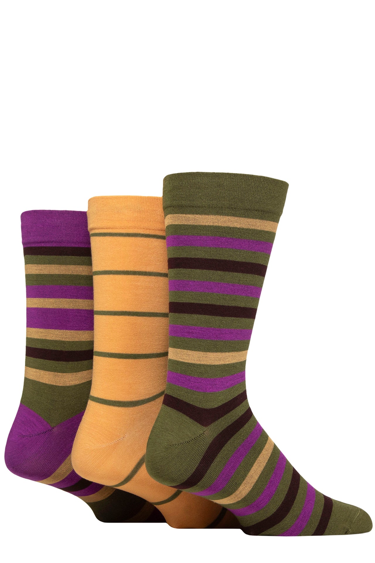 Men's 3 Pair Sockshop Bamboo Socks With Gentle Cuff - Wild Terrain