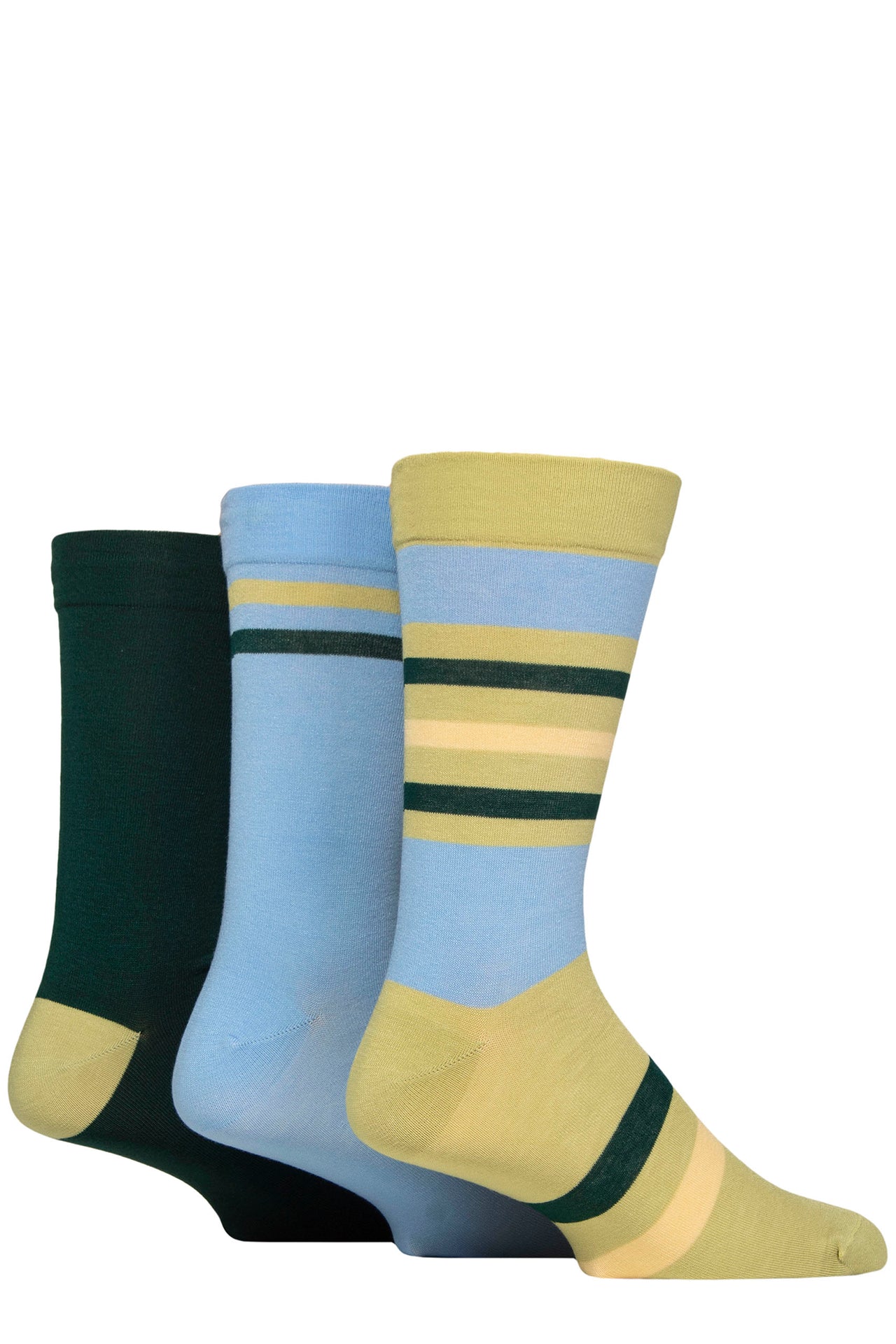 3 Pack Sockshop Bamboo Socks With Gentle Cuff - Avocado