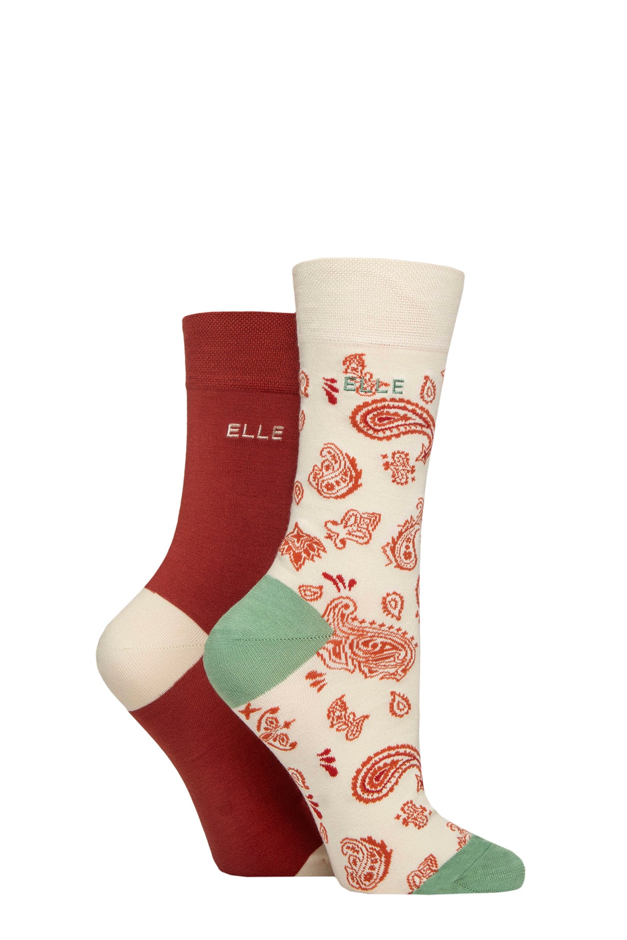 Elle 2 Pair Patterend Bamboo Socks - Wild Poppy