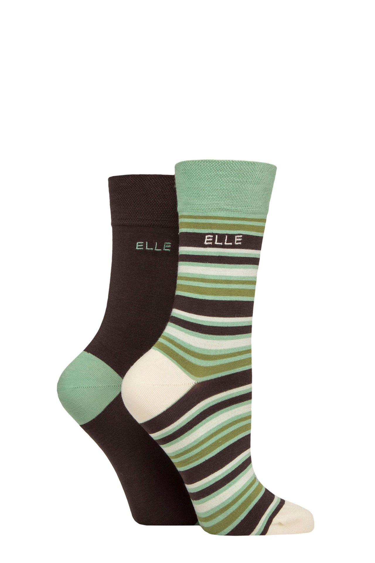 Elle 2 Pair Striped Bamboo Socks - Forager