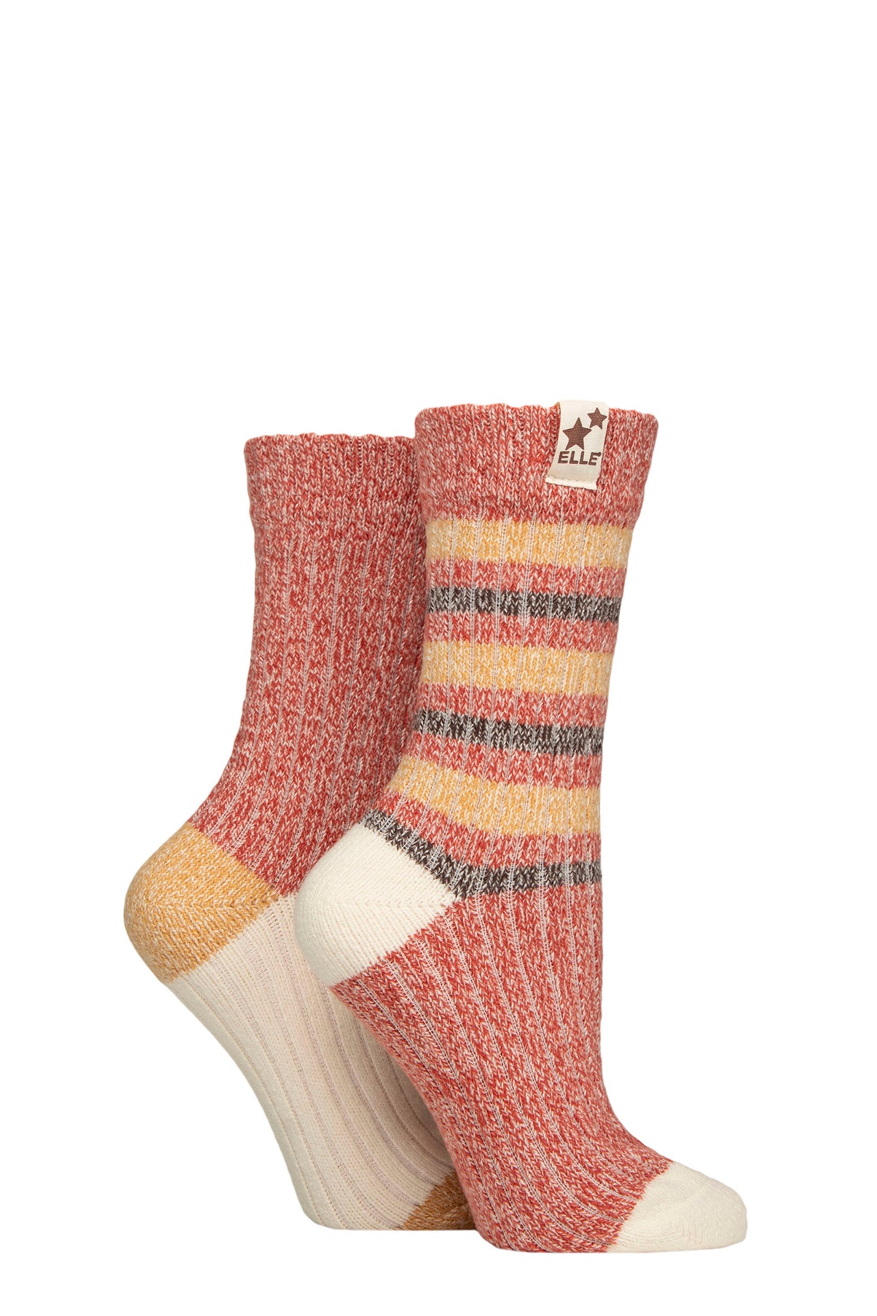 Elle 2 Pair Rib Soft Boot Socks - Wild Poppy