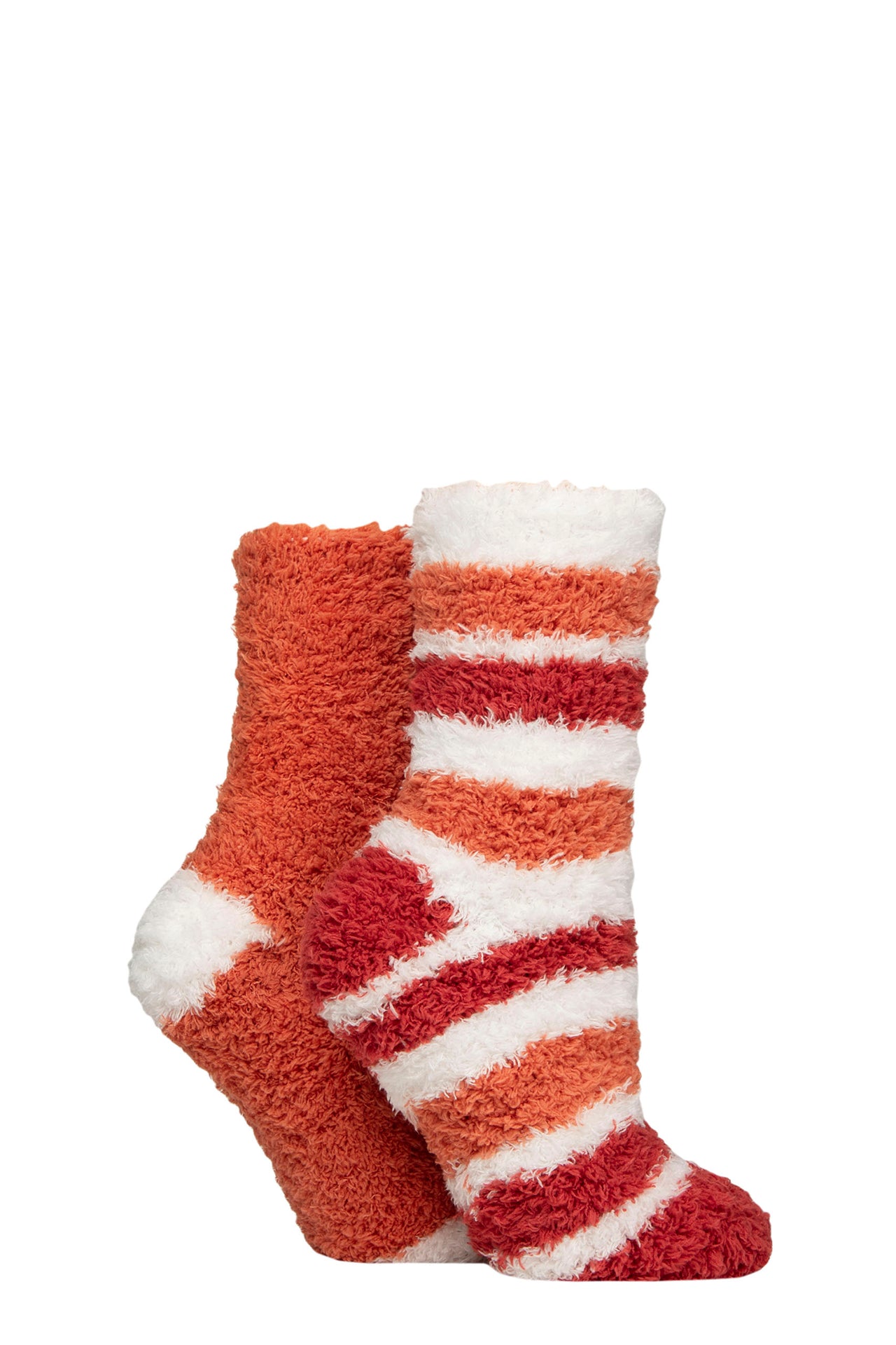 Elle 2 Pair Fluffy And Cosy Bed Time Socks - Wild Poppy