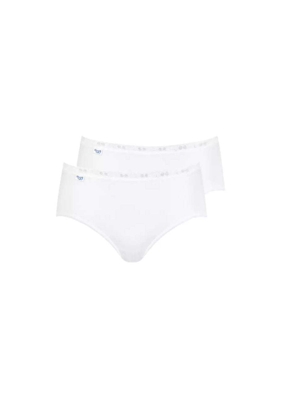 Sloggi Basic White Midi Briefs 2 Pack