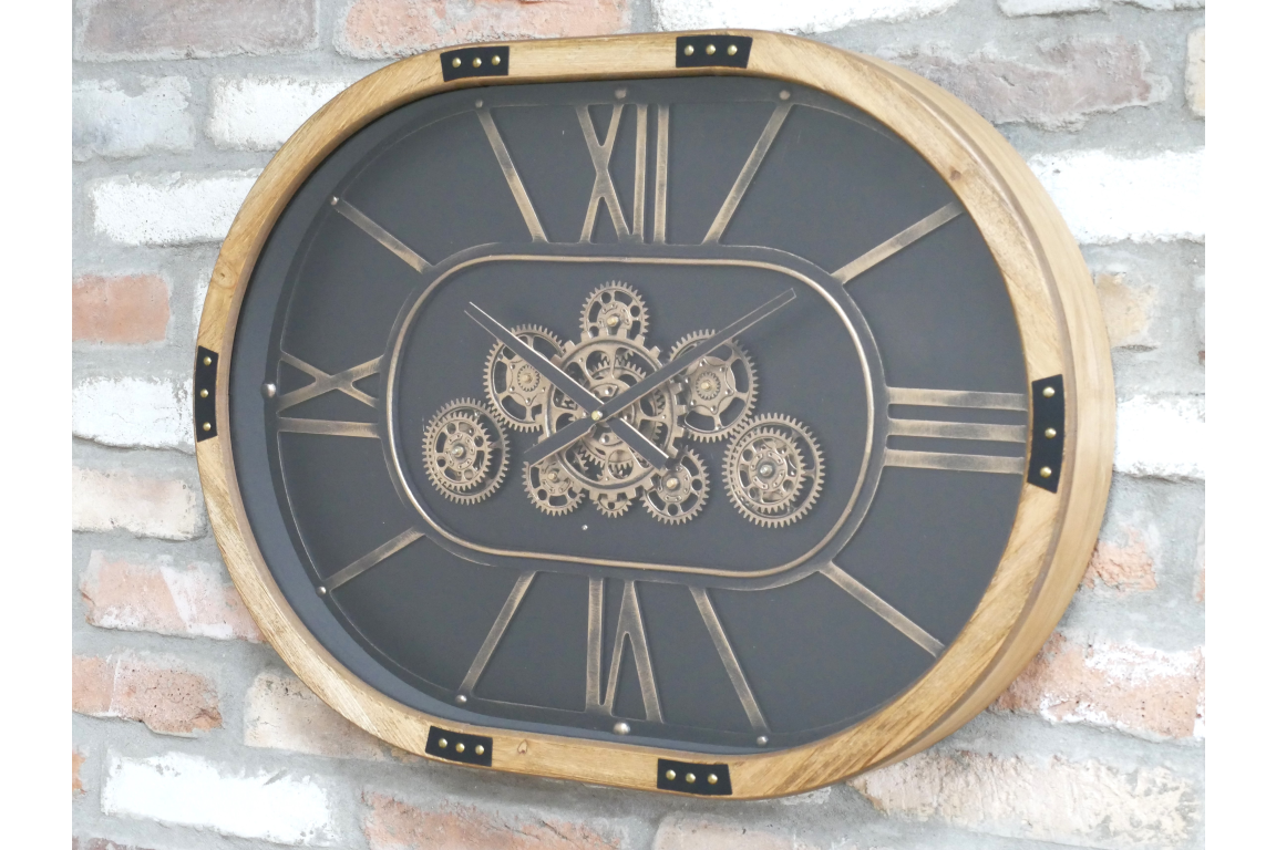 Dutch Imports Oval Clock With Cogs