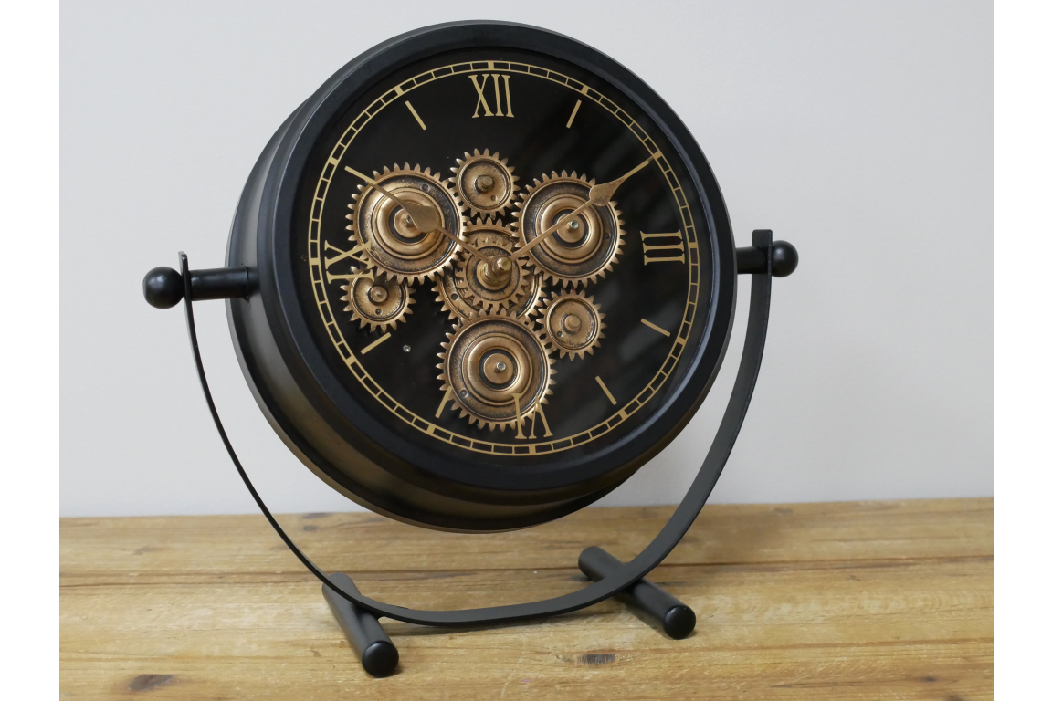 Dutch Imports Industrial Free Standing Clock With Cogs