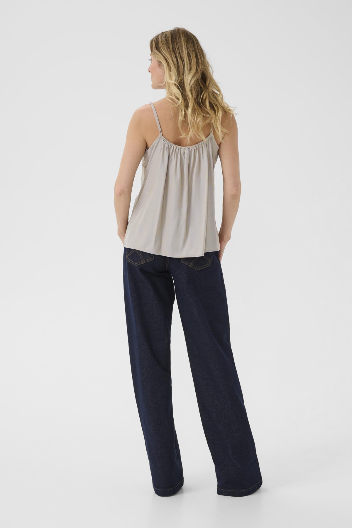 Cream ANNA Vest Top - Cobblestone