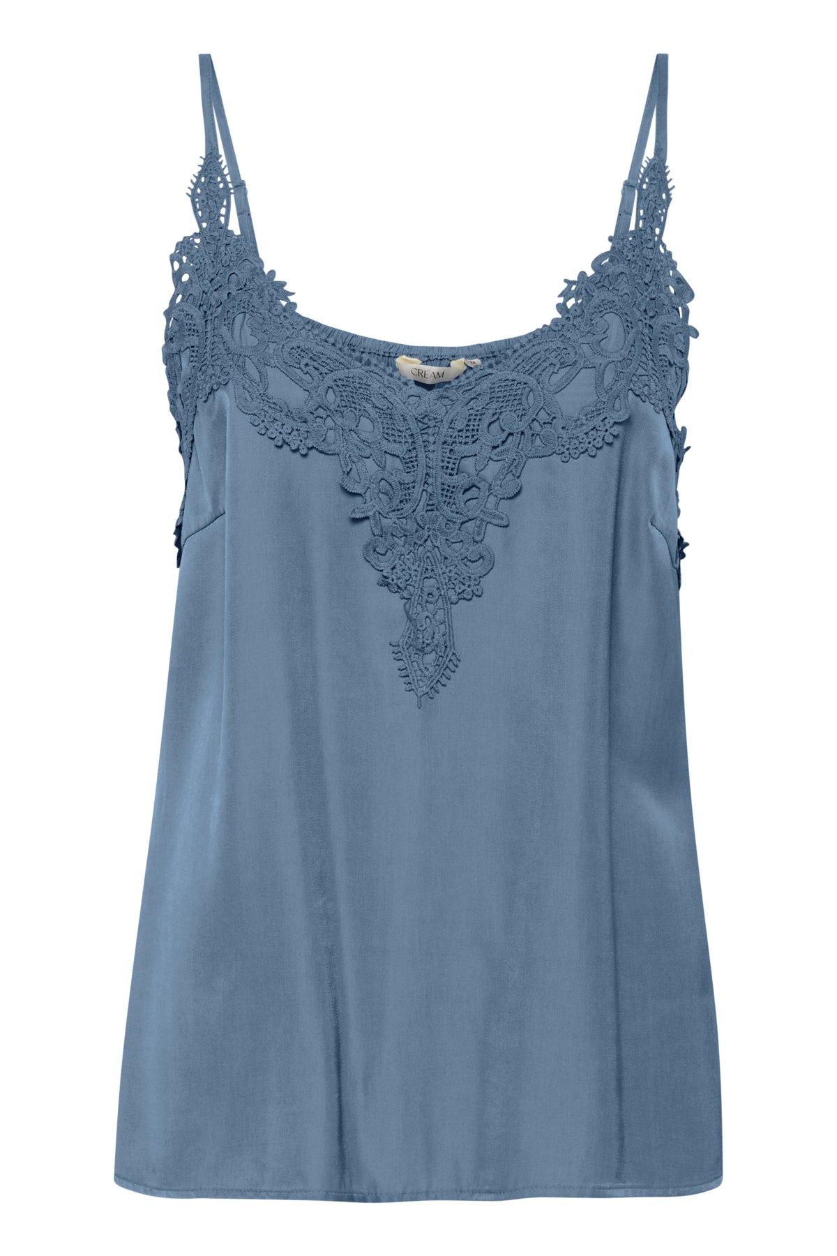 Cream ANNA Vest Top - Denim Blue