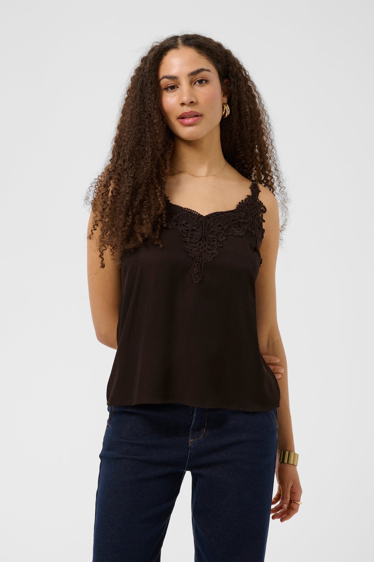 Cream ANNA Tank Top - Java