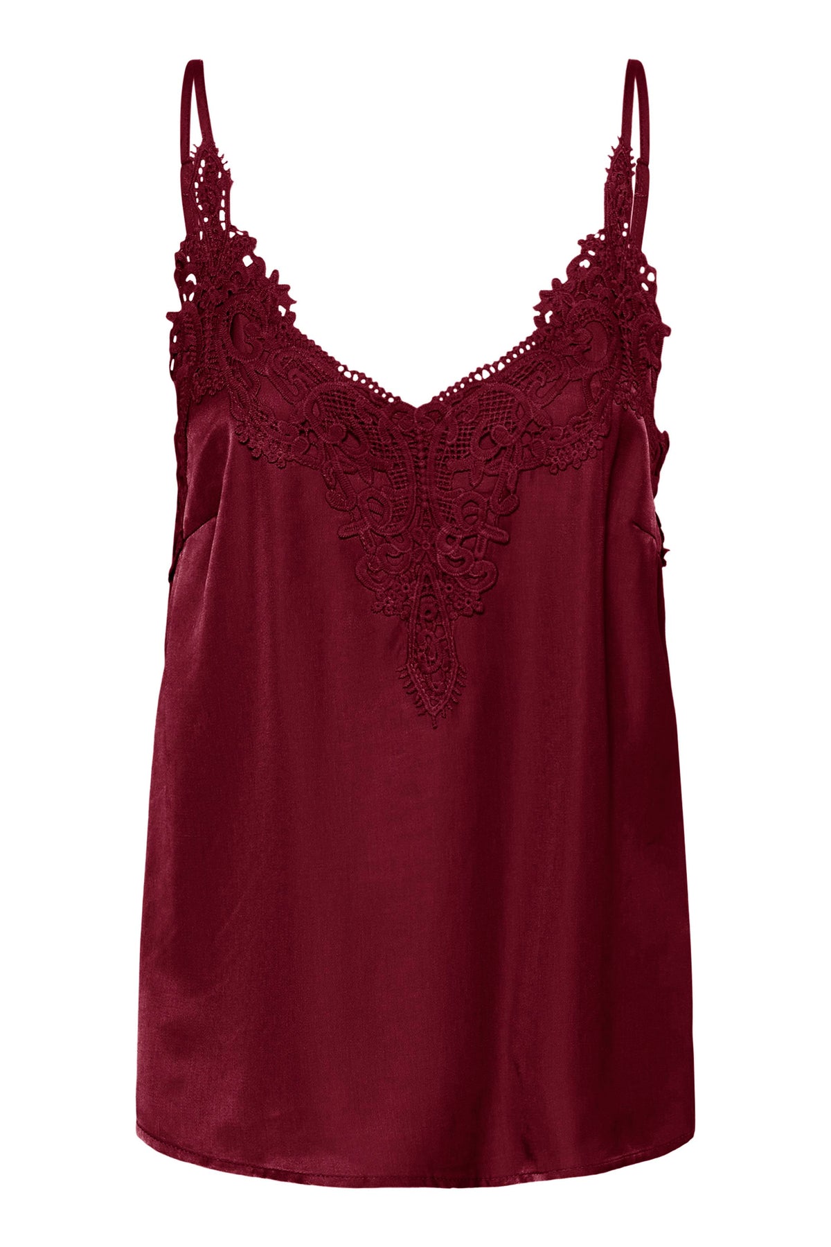 Cream ANNA Vest Top - Cabernet