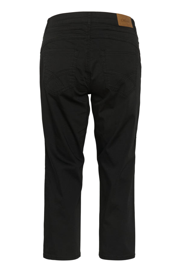 Cream Ann Capri Trousers - Pitch Black