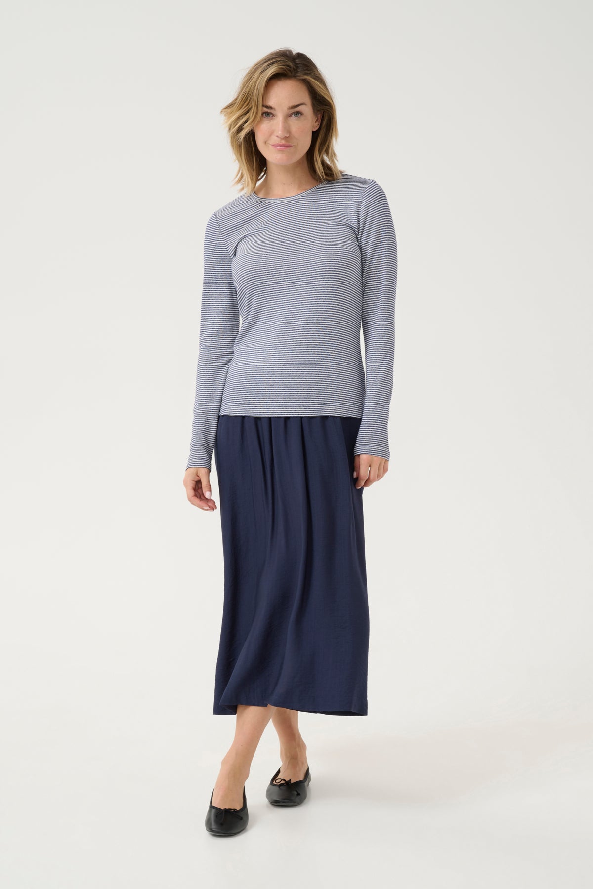 Cream Amma Navy Long Sleeve T-shirt