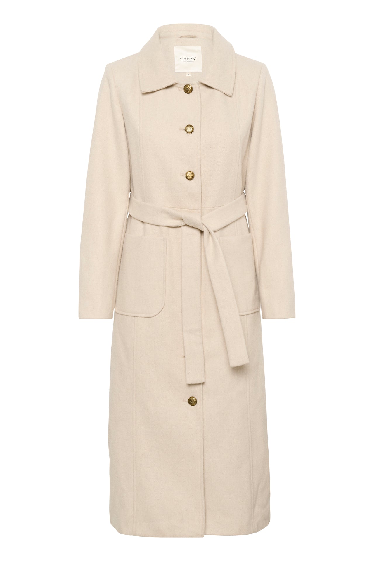Cream CLARA Long Coat - Ancient Stroll