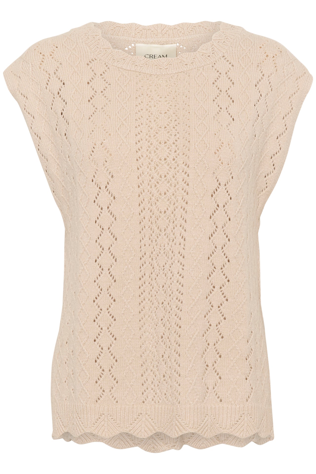 Cream GATTIE Knitted Slipover -  Ancient Stroll