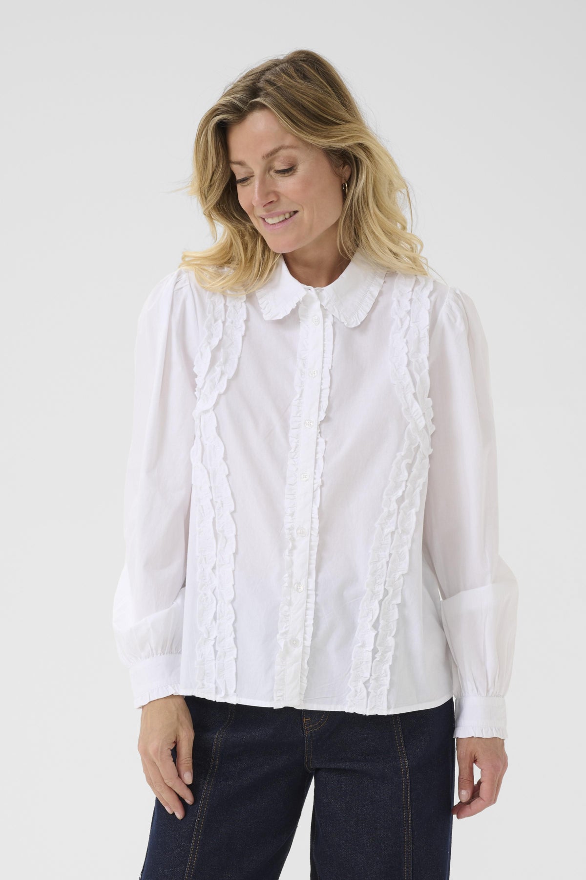 Cream Lau Frill Shirt - Snow White