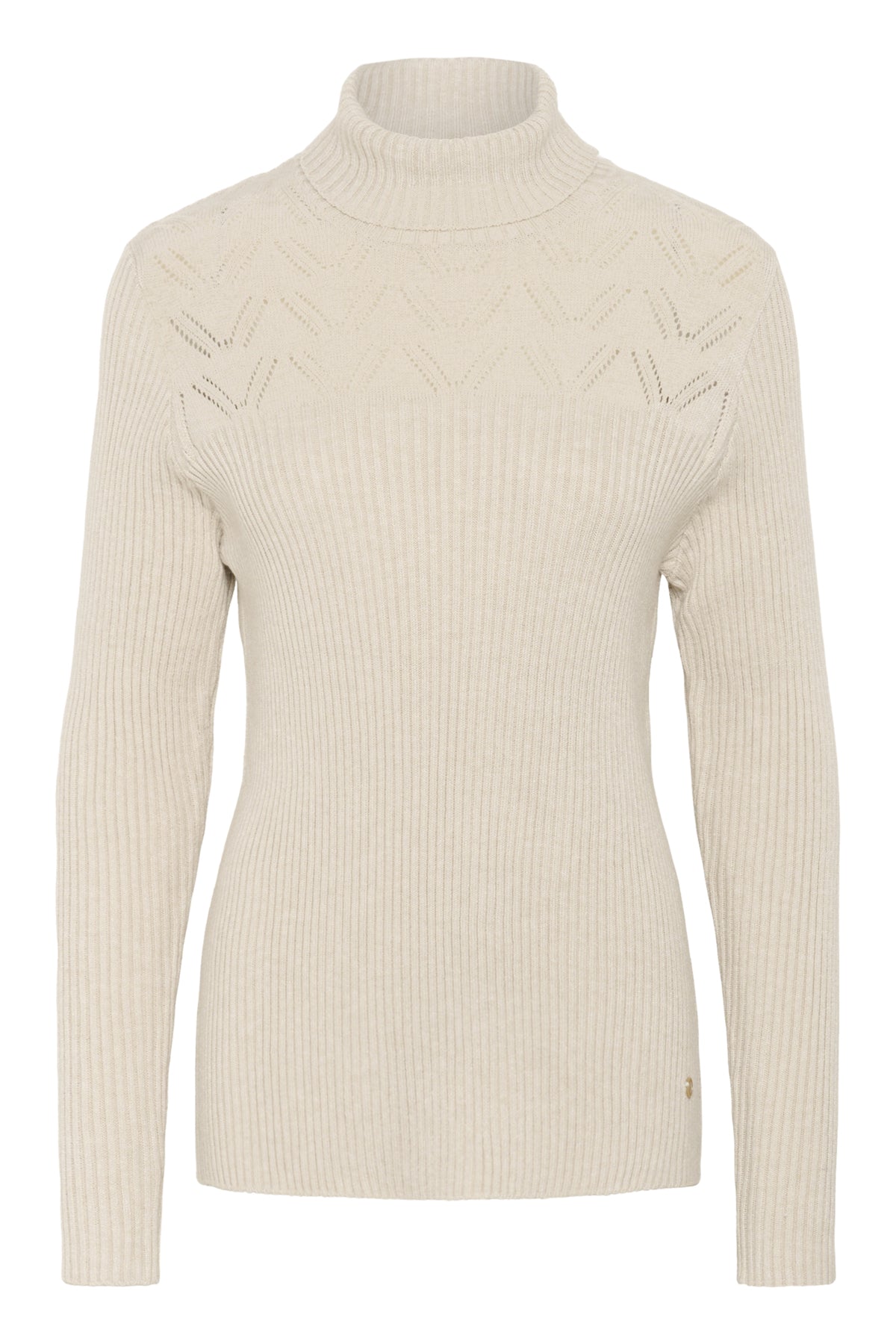Cream Dela Rollneck Jumper - Oat Melange