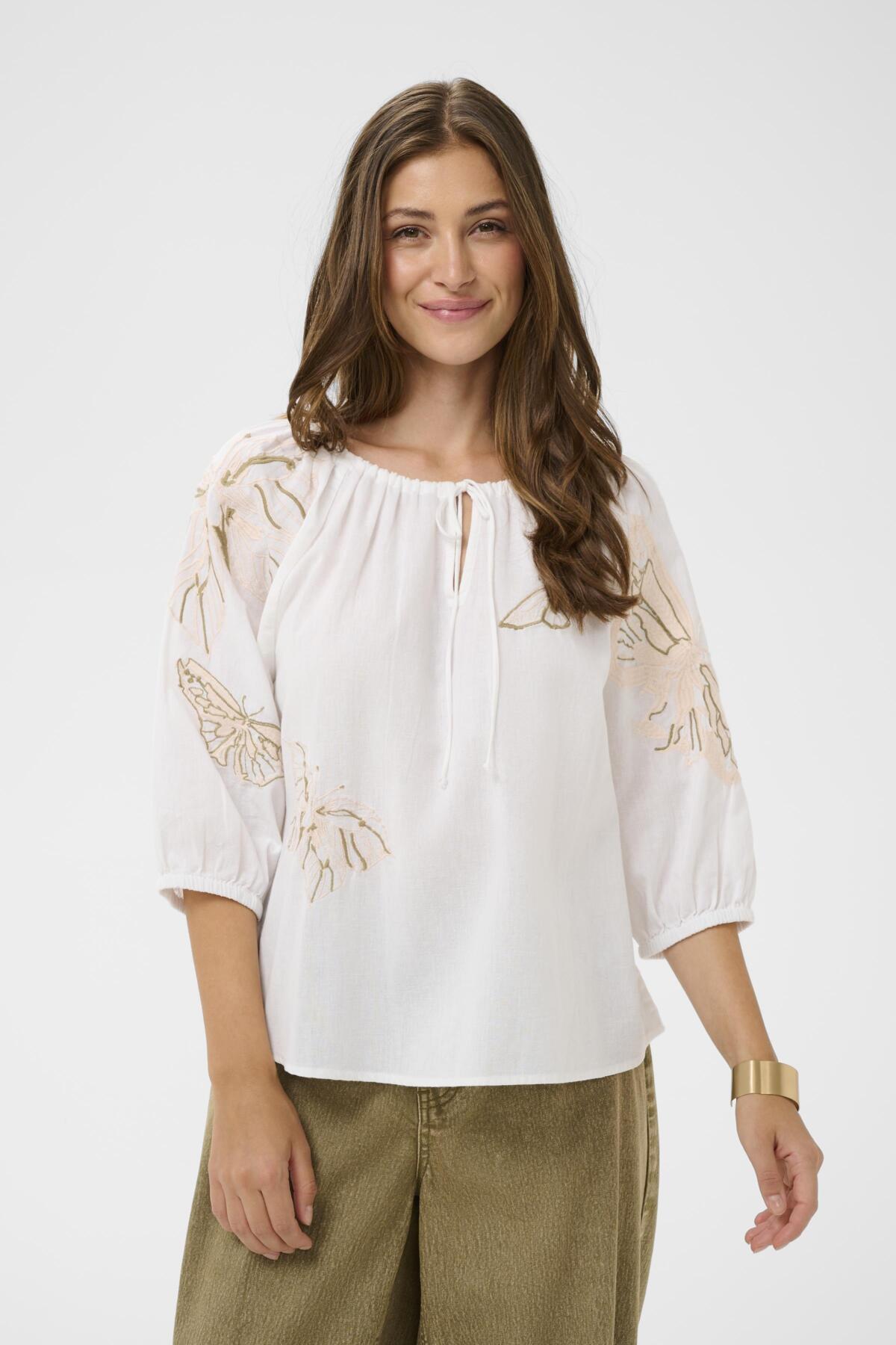 Cream BRIANNA Blouse - Snow White