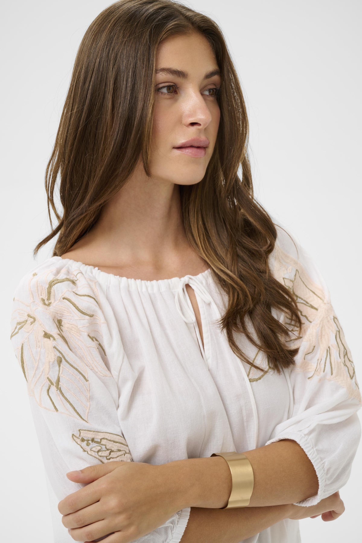 Cream BRIANNA Blouse - Snow White