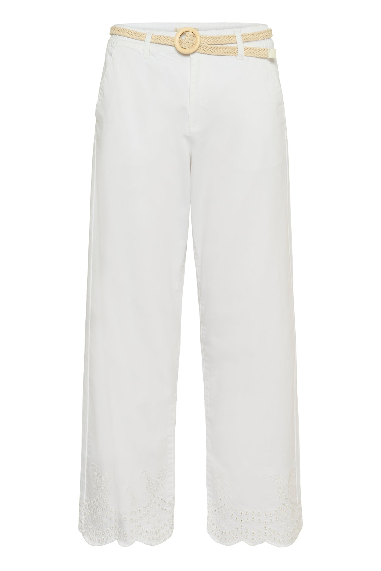Cream KAJSA 7/8 Trousers - Snow White