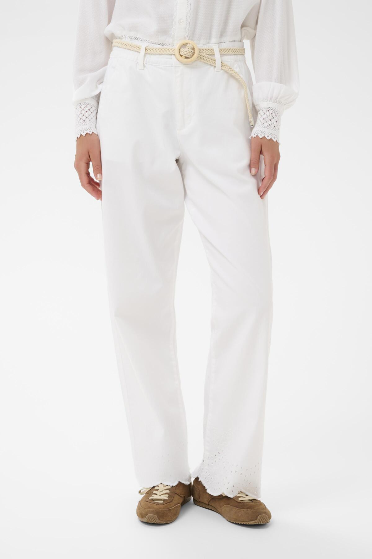Cream KAJSA 7/8 Trousers - Snow White