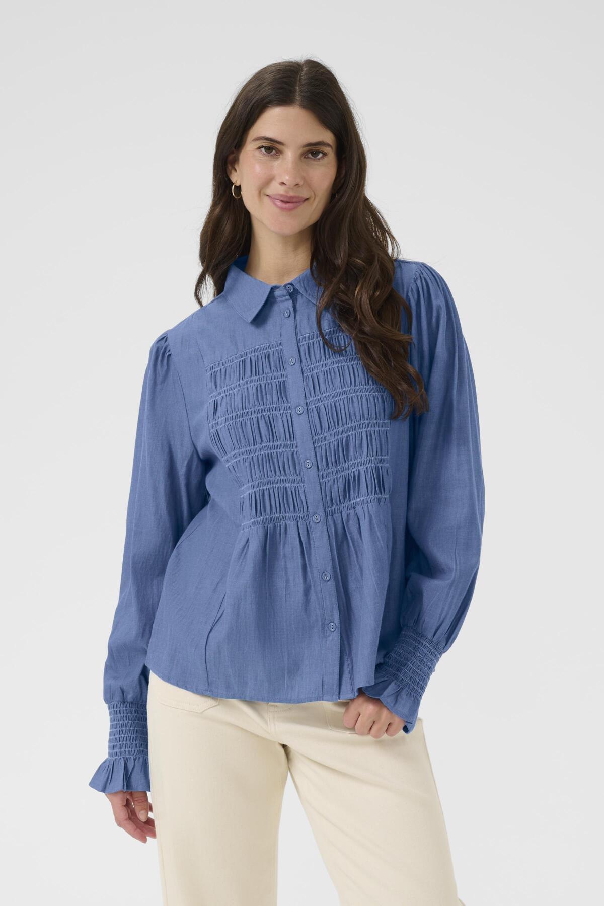 Cream Kami Shirt - Providence Blue