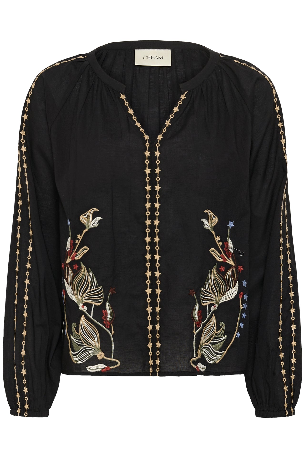 Cream RENO Blouse - Pitch Black