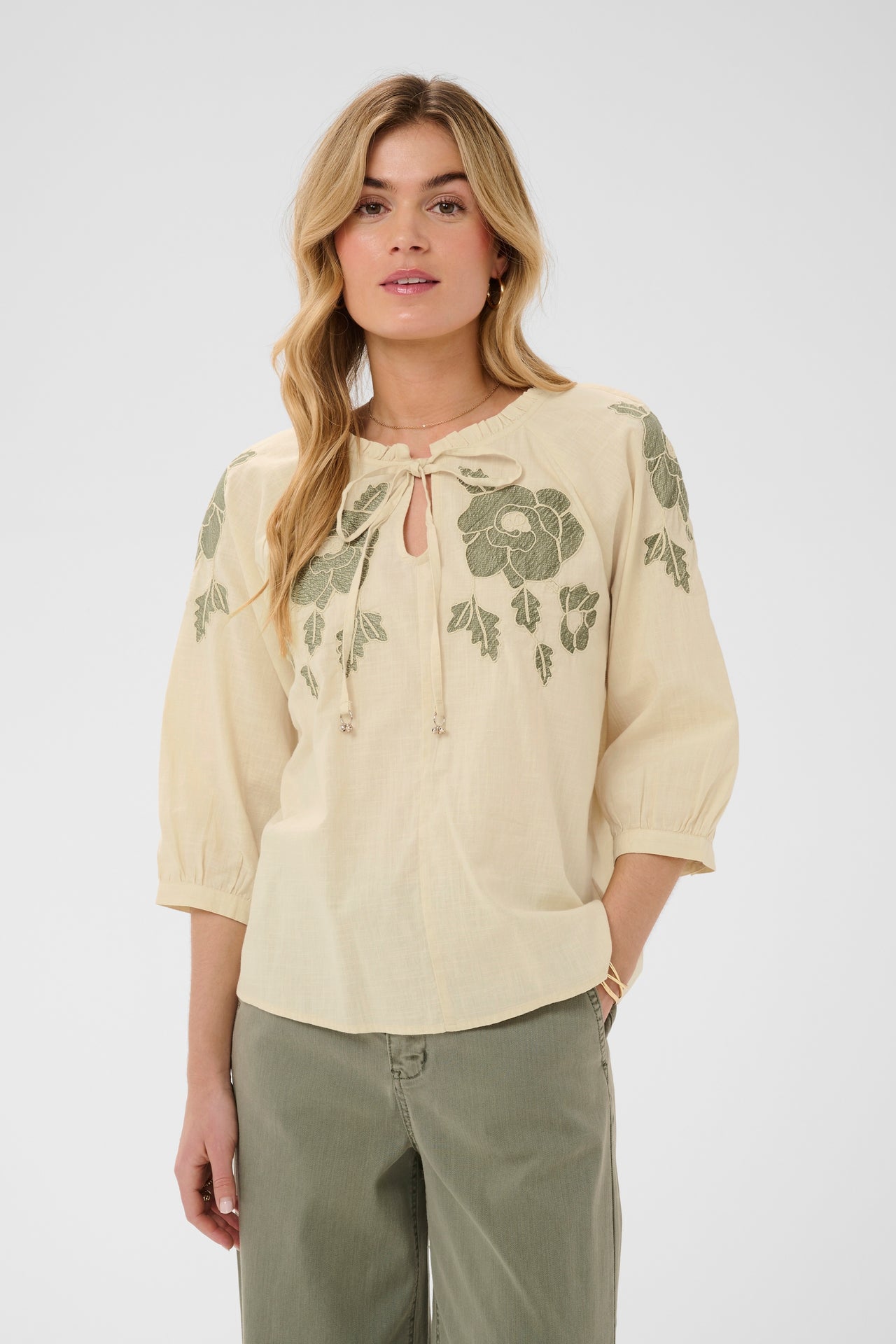 Cream ZOSA Blouse - Bleached Sand